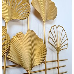Relógio De Parede Folhas 3d Design Europeu Metal 100cm - 2