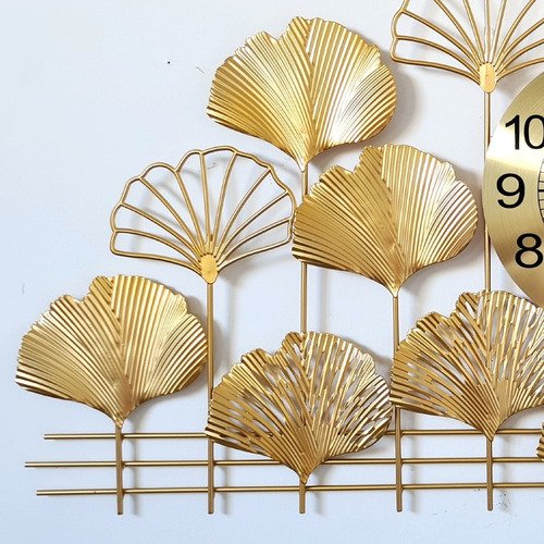 Relógio De Parede Folhas 3d Design Europeu Metal 100cm - 4