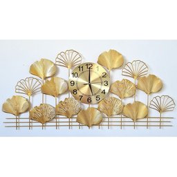 Relógio De Parede Folhas 3d Design Europeu Metal 100cm - 5