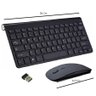 Kit Teclado Slim Com Mouse Sem Fio 2.4G Pc Notebook Preto - 3
