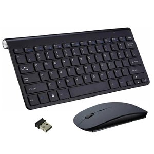 Kit Teclado Slim Com Mouse Sem Fio 2.4G Pc Notebook Preto