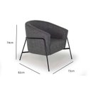 Ver imagem 3 de Poltrona Linho Mescla Base Metal Mallone