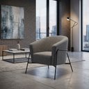 Ver imagem 1 de Poltrona Linho Mescla Base Metal Mallone