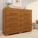Ver imagem 1 de Cômoda Infantil 8 Gavetas 100% MDF 112cm Brincare Espresso Móveis Marrom/Cinamomo
