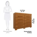 Ver imagem 3 de Cômoda Infantil 8 Gavetas 100% Mdf 111,70cm X 100,50cm Brincare Espresso Móveis