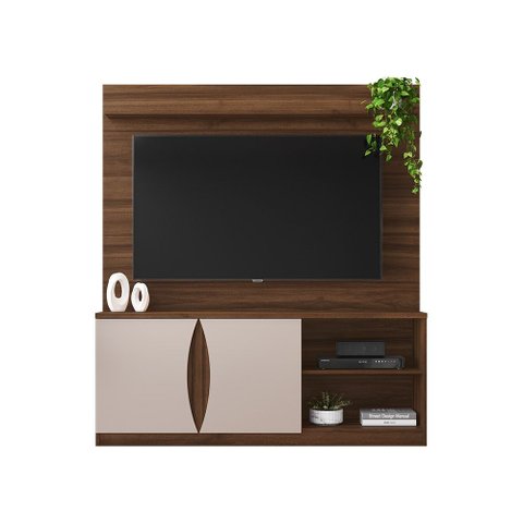 Estante Home para TV até 56 Polegadas União JCM Móveis Avelã/Off