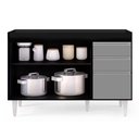 Ver imagem 4 de Balcão de Cozinha Lavanderia sem Tampo 02 Gavetas 120 cm - D’Rossi Beth Preto e Cinza