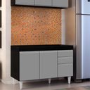 Ver imagem 2 de Balcão de Cozinha Lavanderia sem Tampo 02 Gavetas 120 cm - D’Rossi Beth Preto e Cinza