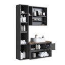Ver imagem 7 de Conjunto para Banheiro Modulado 108cm com 3 Peças Gabinete Suspenso com Cuba Belarus