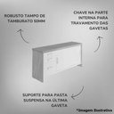 Ver imagem 5 de Balcão para Escritório 2 Portas 3 Gavetas com Chave Grande Nogal/preto