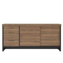 Ver imagem 1 de Balcão para Escritório 2 Portas 3 Gavetas com Chave Grande Nogal/preto