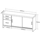 Ver imagem 3 de Balcão para Escritório 2 Portas 3 Gavetas com Chave Grande Nogal/preto