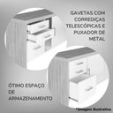 Ver imagem 6 de Balcão para Escritório 2 Portas 3 Gavetas com Chave Grande Nogal/preto
