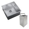 Cuba Medidas Internas 40X40 Mais Lixeira Inox Cozinha Planejada Profundidade 2cm Nova Decor Cuba par - 2