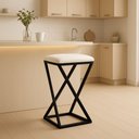 Ver imagem 1 de Banqueta Banco Banquinho Baixa 50 Cm Cozinha Balcão Corino:branco
