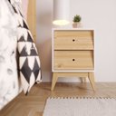 Ver imagem 2 de Mesa de Cabeceira Retrô Angle Madeira / Mdf Branco /pinus Nuv