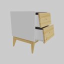 Ver imagem 4 de Mesa de Cabeceira Retrô Angle Madeira / Mdf Branco /pinus Nuv
