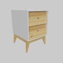 Ver imagem 5 de Mesa de Cabeceira Retrô Angle Madeira / Mdf Branco /pinus Nuv