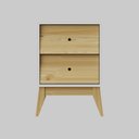 Ver imagem 1 de Mesa de Cabeceira Retrô Angle Madeira / Mdf Branco /pinus Nuv