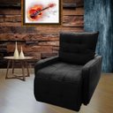 Ver imagem 1 de Poltrona Retratil e Reclinavel Com Rodape Regulavel Sala Quarto Amamentação Azera Preto