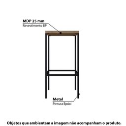 Kit Industrial com 2 Banquetas Altas - Carvalho/Preto - 2