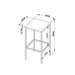 Kit Industrial com 2 Banquetas Altas - Carvalho/Preto - 4