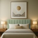 Ver imagem 1 de Cabeceria Estofada Queen 1,60m Milano Boucle - Pallazio Cor Verde Pistache