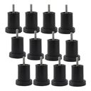 Ver imagem 1 de Kit Pés para Cama Box e Moveis em Geral com 6 Unidades Preto Altura de 50 Mm X 60 Mm