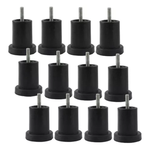 Kit Pés para Cama Box e Moveis em Geral com 6 Unidades Preto Altura de 50 Mm X 60 Mm