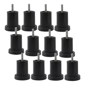Kit Pés para Cama Box e Moveis em Geral com 6 Unidades Preto Altura de 50 Mm X 60 Mm