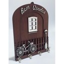 Ver imagem 1 de Kit 1 Porta Chaves Mais 1 Quadro Parede Decoração Moderna Madeira Mdf