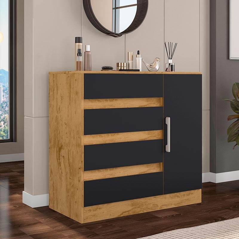 シェルフ Cômoda Exellence 8000 Freijó Carbono - Araplac | MadeiraMadeira