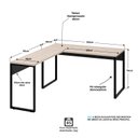 Ver imagem 4 de Mesa de Canto em L Escrivaninha Industrial 150x150 Netmobil - Dubai/preto
