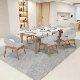 Cadeira de Jantar e Estar Living Estofada Lince L02 Linho Cinza - Lyam Decor - 2