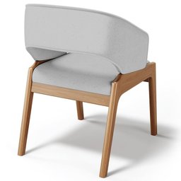 Cadeira de Jantar e Estar Living Estofada Lince L02 Linho Cinza - Lyam Decor - 5