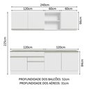 Ver imagem 4 de Armário de Cozinha Completa 240cm Branco Glamy Madesa 06