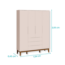 Ver imagem 4 de Quarto de Bebê Berço Evolution + Guarda Roupa Infantil 4P e 3g Rosa Classic