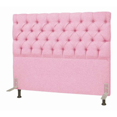 Cabeceira Para Cama Box De Casal 1,4 M Lisboa:Suede Rosa Claro