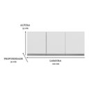 Ver imagem 2 de Armário Aéreo Multiuso Andreia 120cm 3 Portas Ajl Móveis