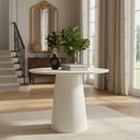 Ver imagem 1 de Mesa de Canto Cone Laqueado Redondo Vidro Madeira 70cm Branco
