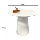 Ver imagem 2 de Mesa de Canto Cone Laqueado Redondo Vidro Madeira 70cm Branco