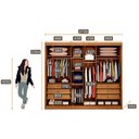 Ver imagem 2 de Guarda Roupa Atlanta 3 Portas e 6 Gavetas com 9 Espelhos Cinamomo - Novo Horizonte