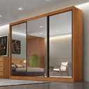 Ver imagem 4 de Guarda Roupa Atlanta 3 Portas e 6 Gavetas com 9 Espelhos Cinamomo - Novo Horizonte