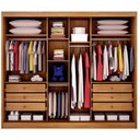 Ver imagem 3 de Guarda Roupa Atlanta 3 Portas e 6 Gavetas com 9 Espelhos Cinamomo - Novo Horizonte