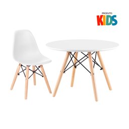 Kit Infantil - Mesa Eames Junior Branco + 1 Cadeira Eames Junior Branco - 1