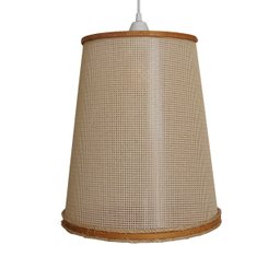 Lustre Pendente Luminária Madeira, Palha E Sisal  40 x 35 cm - 2