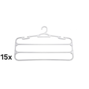 Ver imagem 1 de Kit 15 Cabides Cristal para Calças 3 Divisórias Reforçado - Organizador de Guarda Roupa