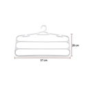 Ver imagem 2 de Kit 15 Cabides Cristal para Calças 3 Divisórias Reforçado - Organizador de Guarda Roupa