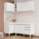 Ver imagem 2 de Armário de Cozinha Modulado de Canto Direito 4 Peças Cp37 Balcão sem Tampo Branco - Lumil Lumil Móve