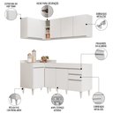 Ver imagem 3 de Armário de Cozinha Modulado de Canto Direito 4 Peças Cp37 Balcão sem Tampo Branco - Lumil Lumil Móve